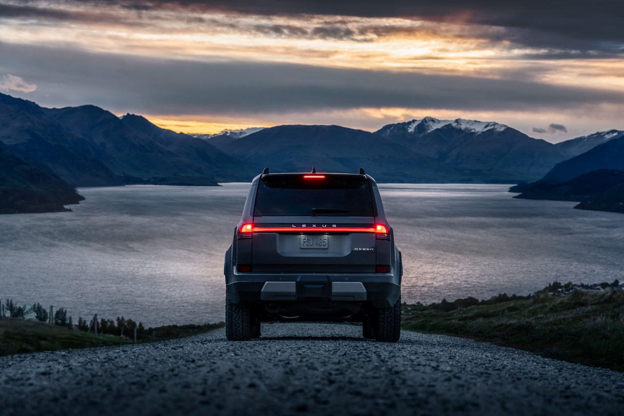 lexusgxovertrail titaniumgray rearaction 03